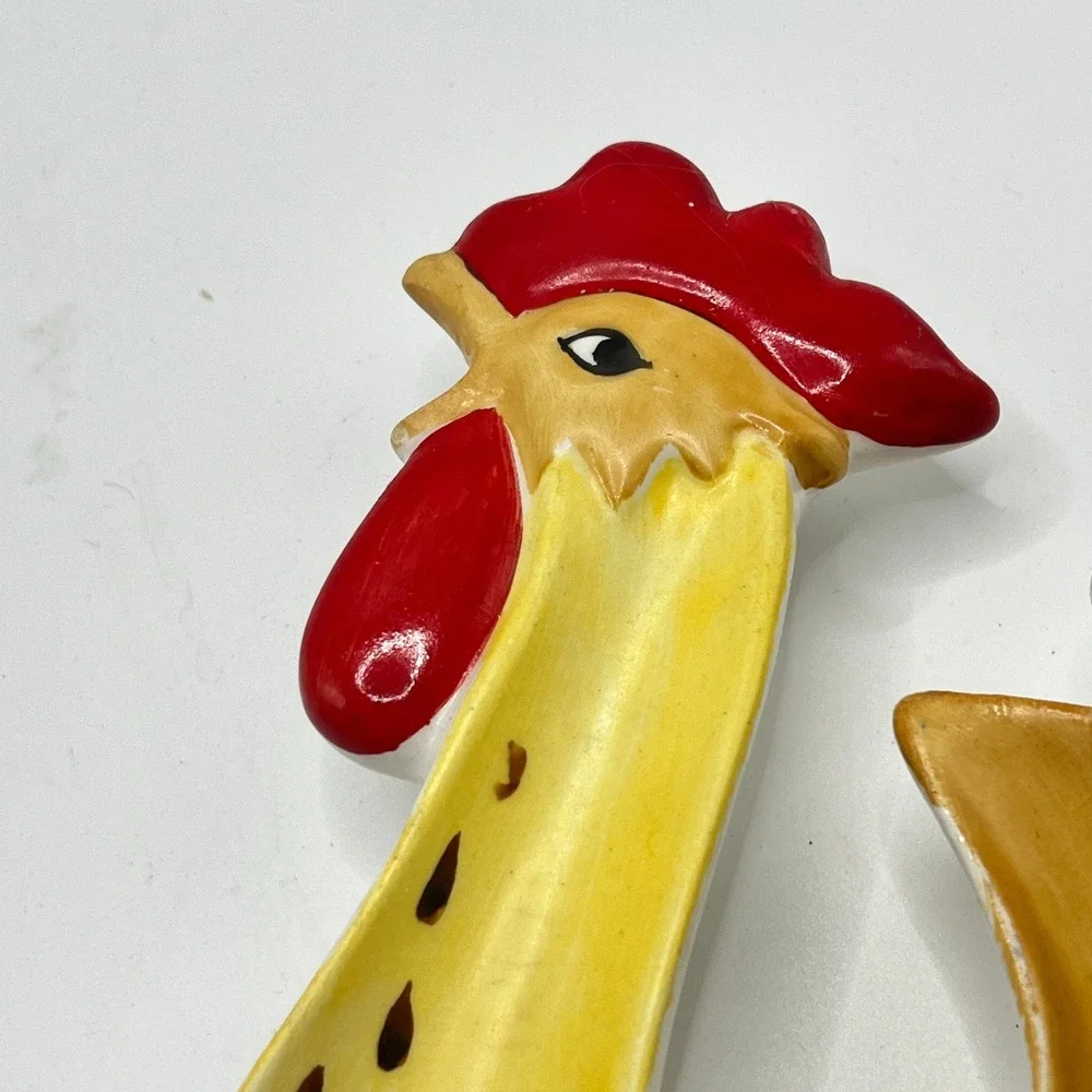 Vintage 1962 Holt Howard Rooster Spoon Rest Ceramic Mid Century Kitchen Decor
